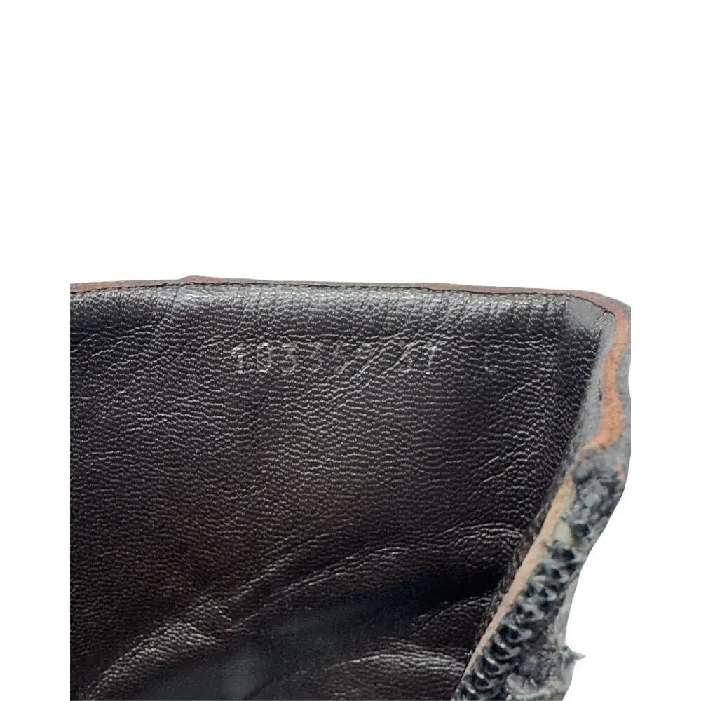 Gucci Boots GG Logo Monogram Supreme Chocolate Brown Leather Ankle Booties EU 37